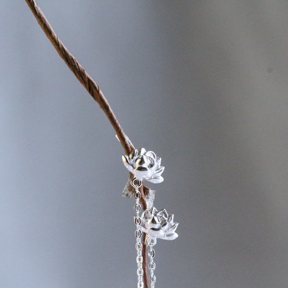 Genuine Freshwater Pearl Earrings Studs 925 Sterling Silver Long Earrings - Picture 5 of 9